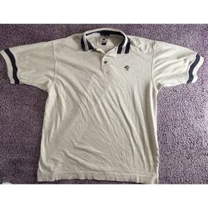 Cutter & Buck Polo Shirt Men's XL White Navy Trim 100% Cotton USA Embroidered